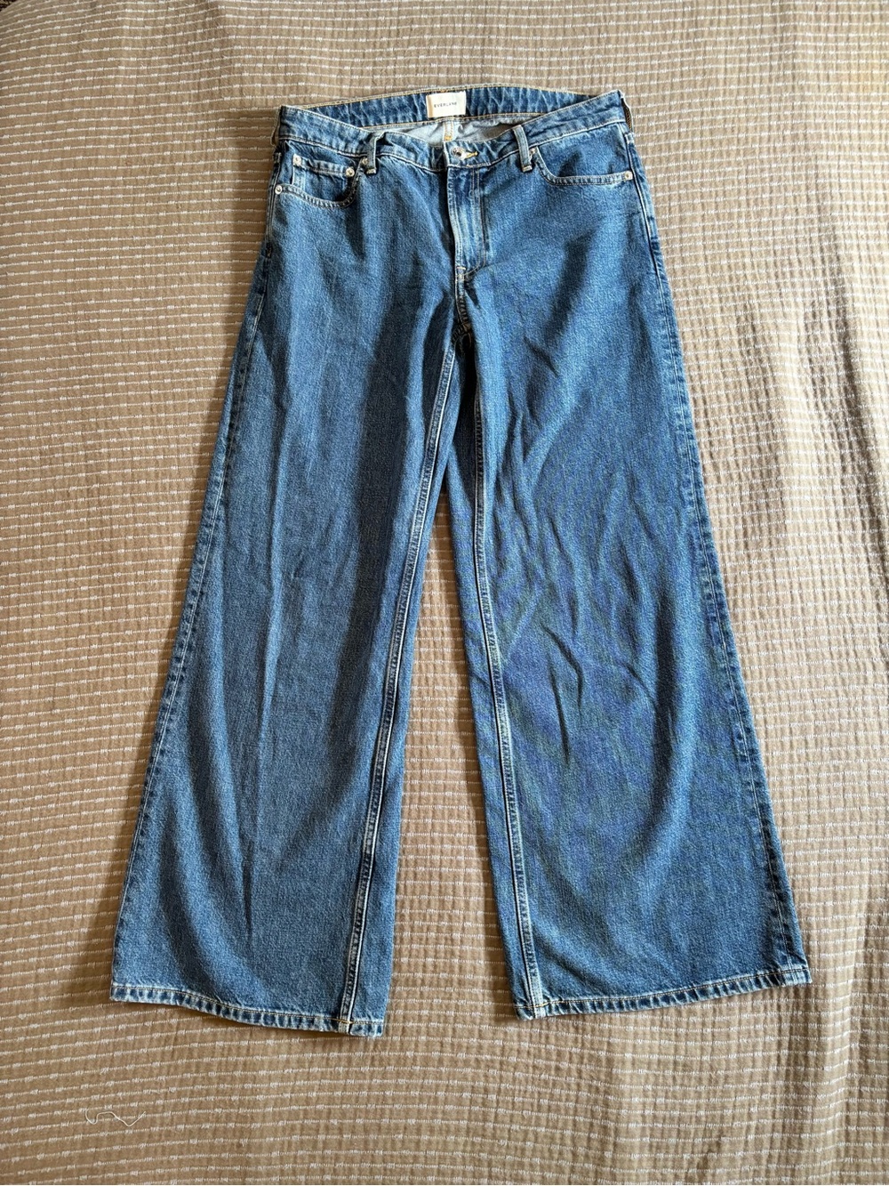 Everlane The Low-Key Jean Low Rise Wide Leg Medium Wash Sz 27R